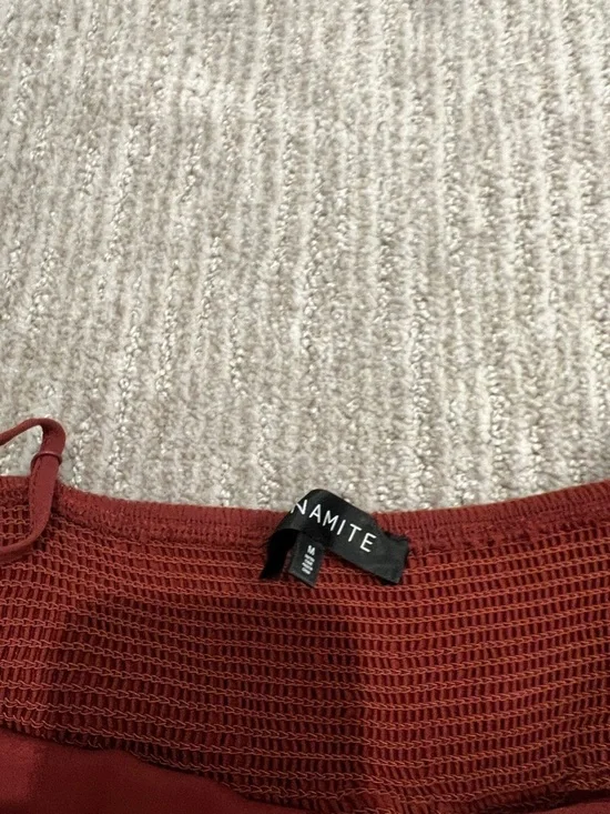 Dynamite Rust Spaghetti-Strap Tiered Maxi Dress - Picture 2 of 4